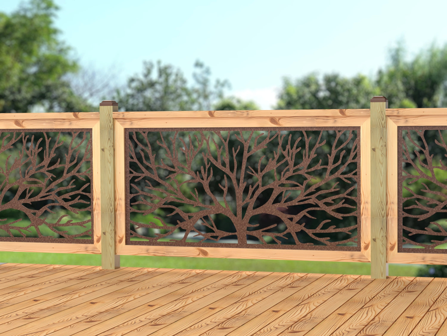 60"x30" - Bare Tree Fence/Gate Panel Insert - Madison Iron and Wood