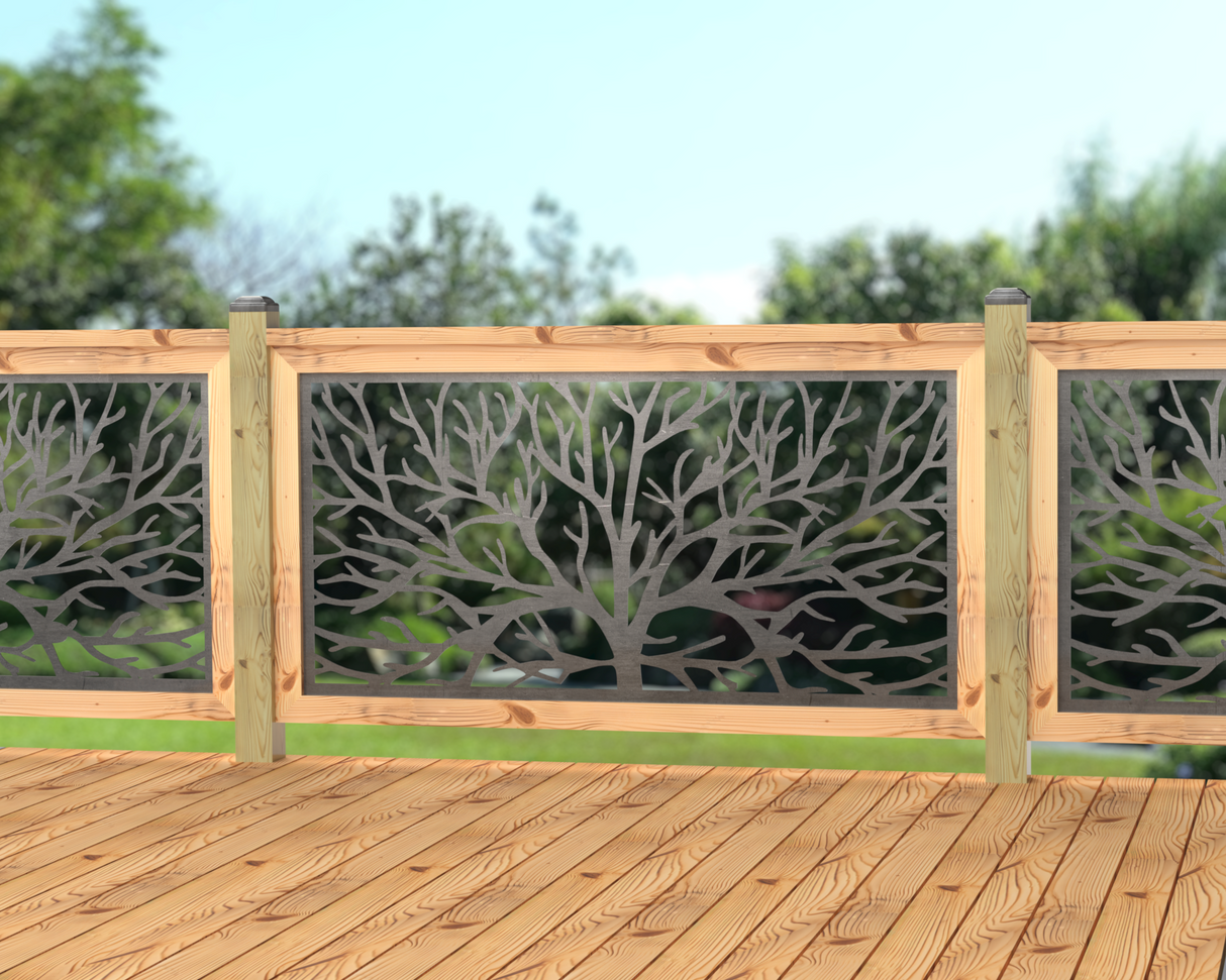 60"x30" - Bare Tree Fence/Gate Panel Insert - Madison Iron and Wood