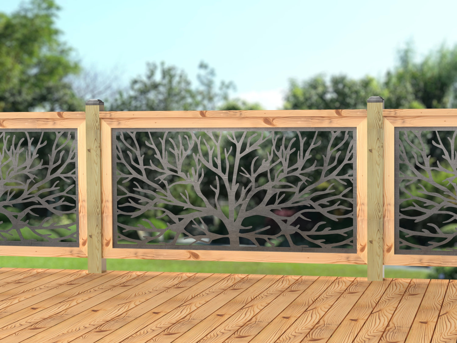60"x30" - Bare Tree Fence/Gate Panel Insert - Madison Iron and Wood