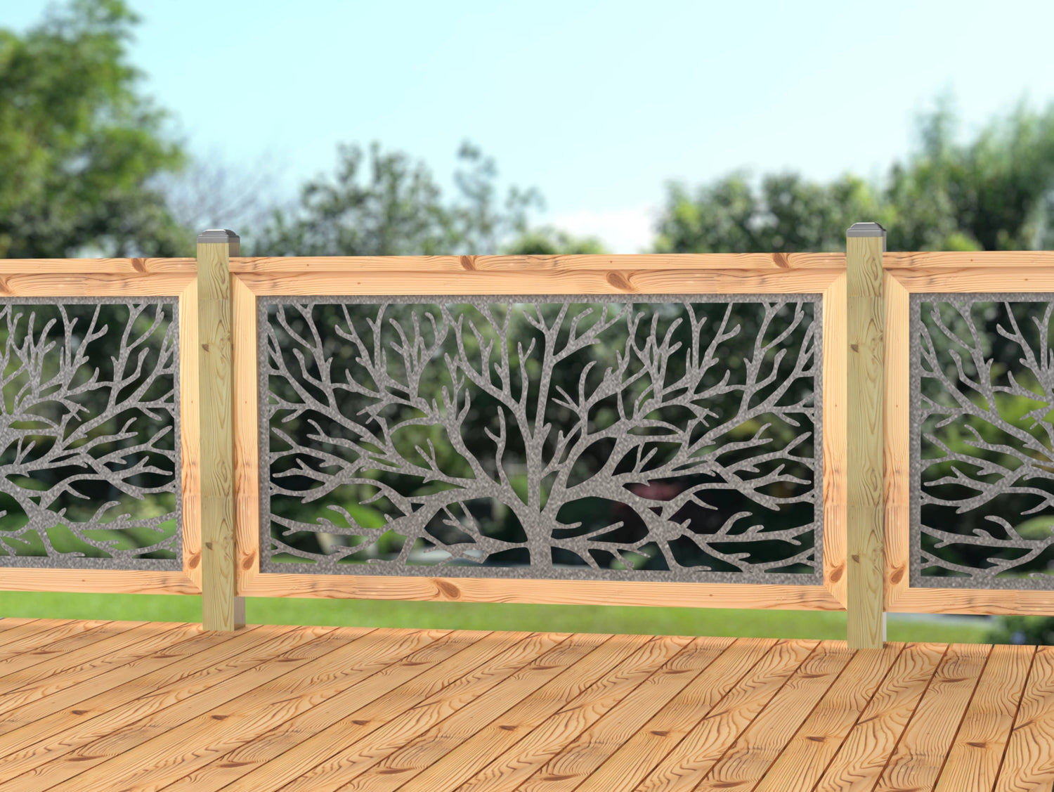 60"x30" - Bare Tree Fence/Gate Panel Insert - Madison Iron and Wood