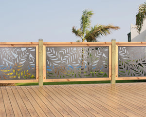 60"x30" - Budding Palm Leaf Pattern Fence/Gate Panel Insert