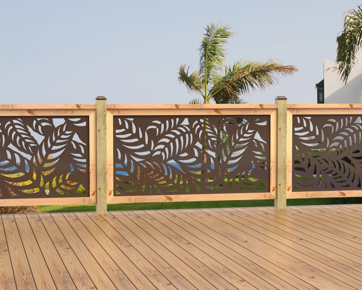 60"x30" - Budding Palm Leaf Pattern Fence/Gate Panel Insert