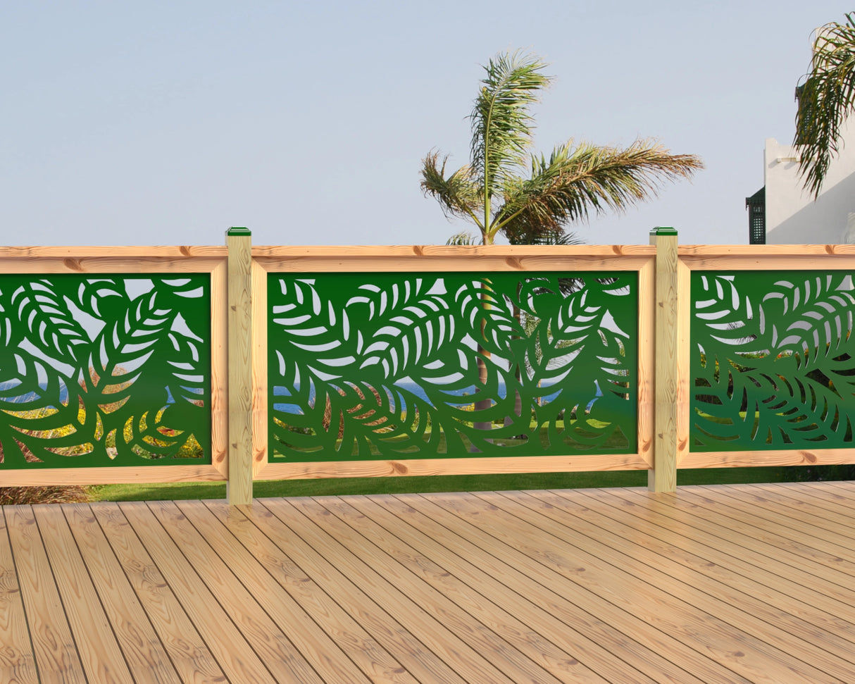 60"x30" - Budding Palm Leaf Pattern Fence/Gate Panel Insert