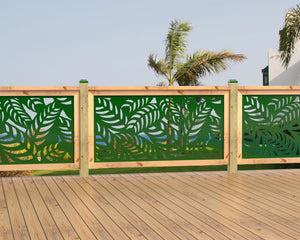 60"x30" - Budding Palm Leaf Pattern Fence/Gate Panel Insert
