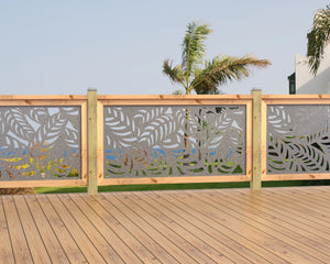 60"x30" - Budding Palm Leaf Pattern Fence/Gate Panel Insert