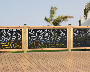 60"x30" - Budding Palm Leaf Pattern Fence/Gate Panel Insert