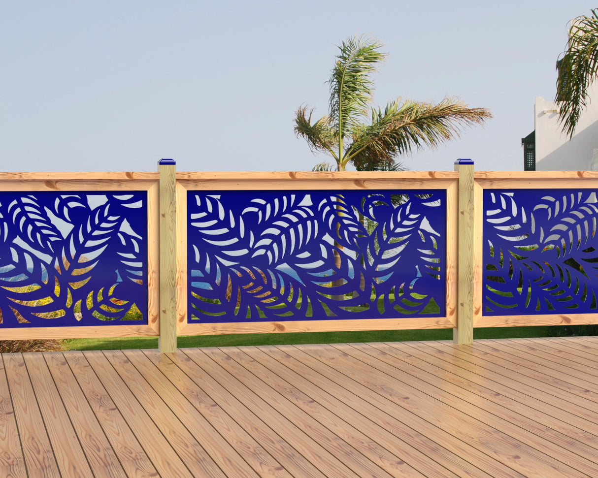 60"x30" - Budding Palm Leaf Pattern Fence/Gate Panel Insert