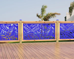 60"x30" - Budding Palm Leaf Pattern Fence/Gate Panel Insert