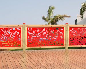 60"x30" - Budding Palm Leaf Pattern Fence/Gate Panel Insert