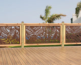 60"x30" - Budding Palm Leaf Pattern Fence/Gate Panel Insert - Madison Iron and Wood