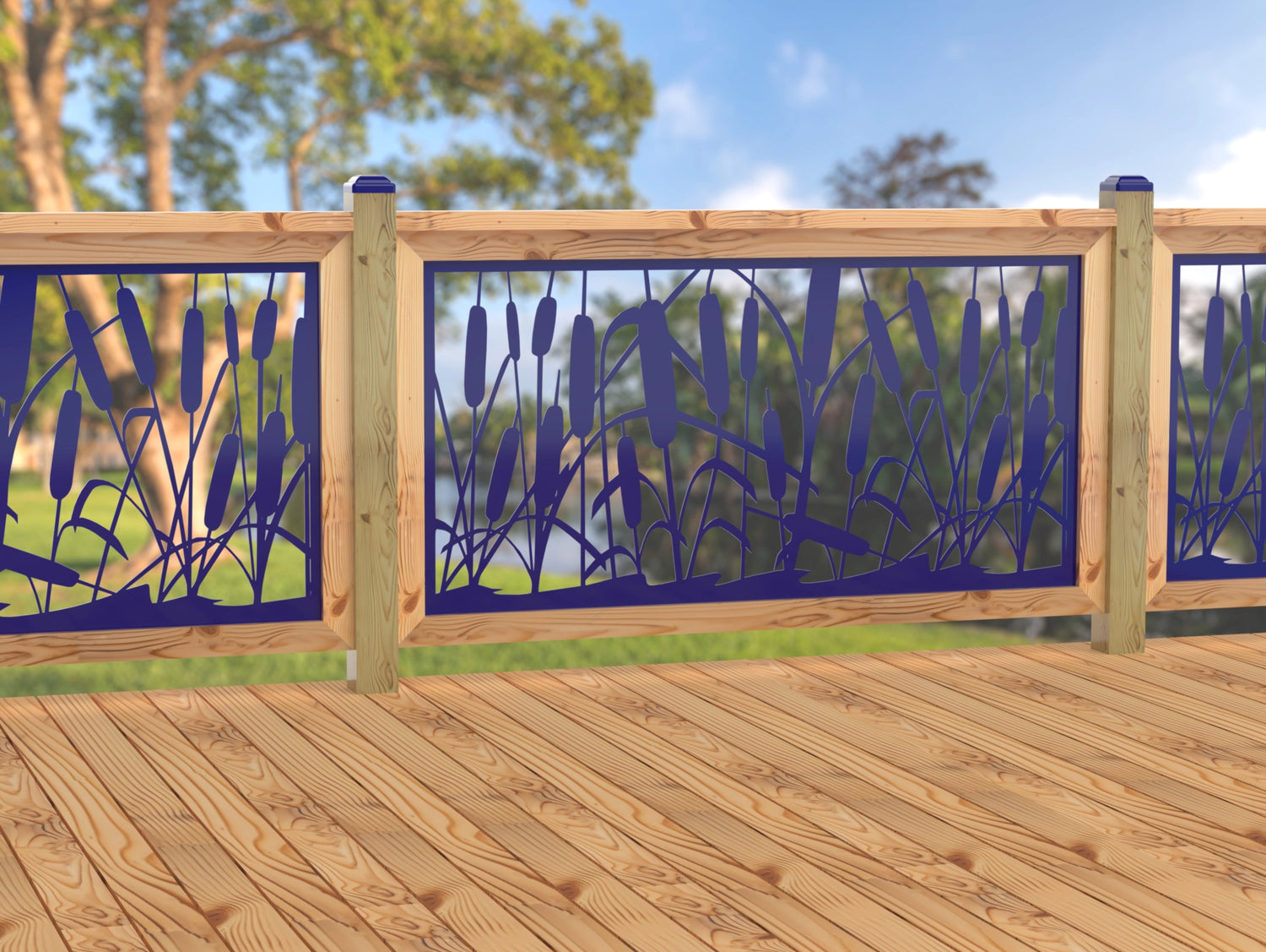 60"x30" - Cattails Fence/Gate Panel Insert - Madison Iron and Wood