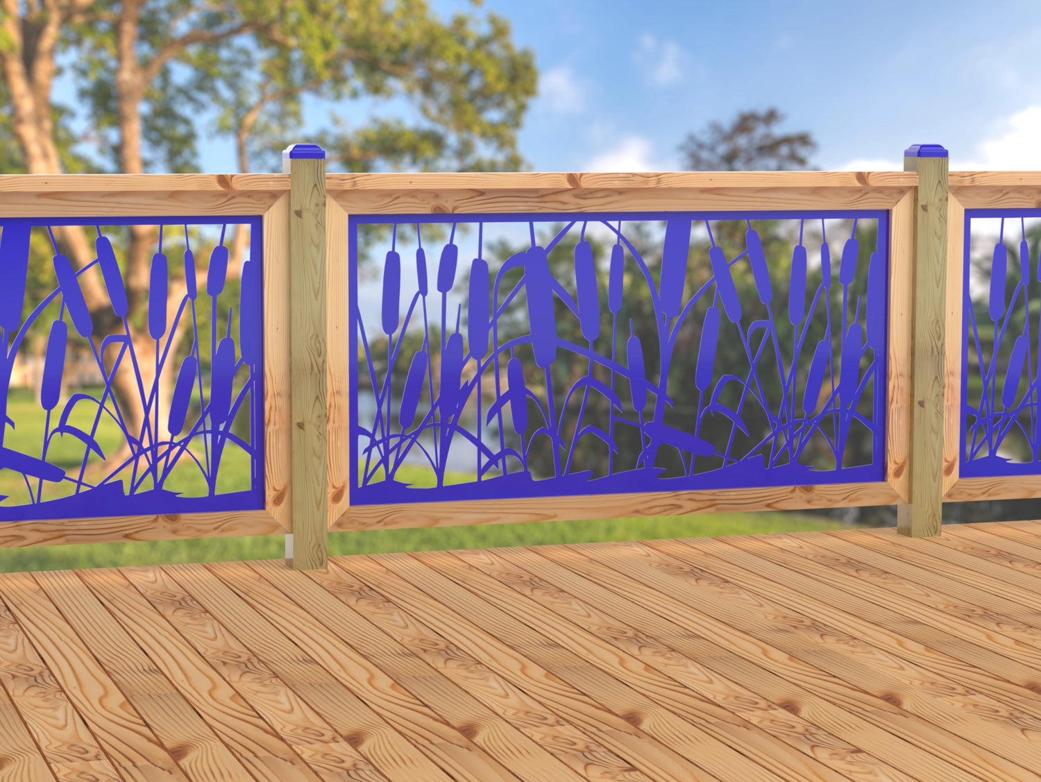 60"x30" - Cattails Fence/Gate Panel Insert - Madison Iron and Wood