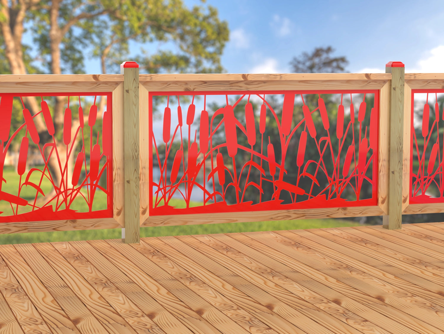 60"x30" - Cattails Fence/Gate Panel Insert - Madison Iron and Wood