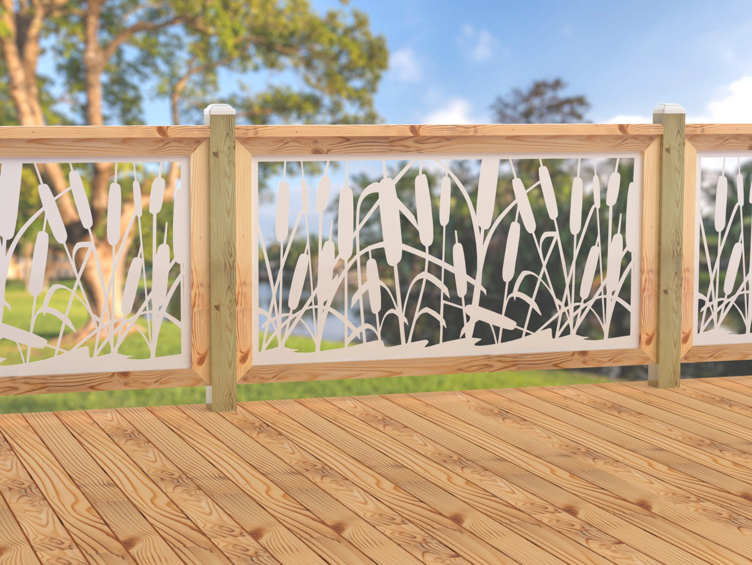 60"x30" - Cattails Fence/Gate Panel Insert - Madison Iron and Wood