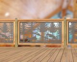 Deer Jumping Scene Railing Panel Insert