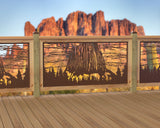 60"x30" - Devils Tower National Monument Fence/Gate Panel Insert - Madison Iron and Wood