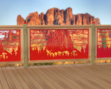 60"x30" - Devils Tower National Monument Fence/Gate Panel Insert - Madison Iron and Wood