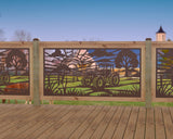 Farm Scene Railing Panel Insert - Madison Iron and Wood