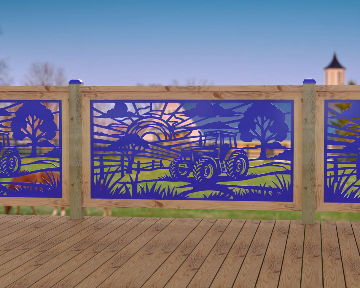 Farm Scene Railing Panel Insert - Madison Iron and Wood