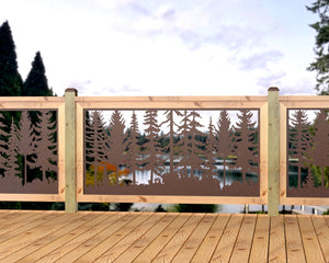 Forest Landscape Railing Panel Insert - Madison Iron and Wood