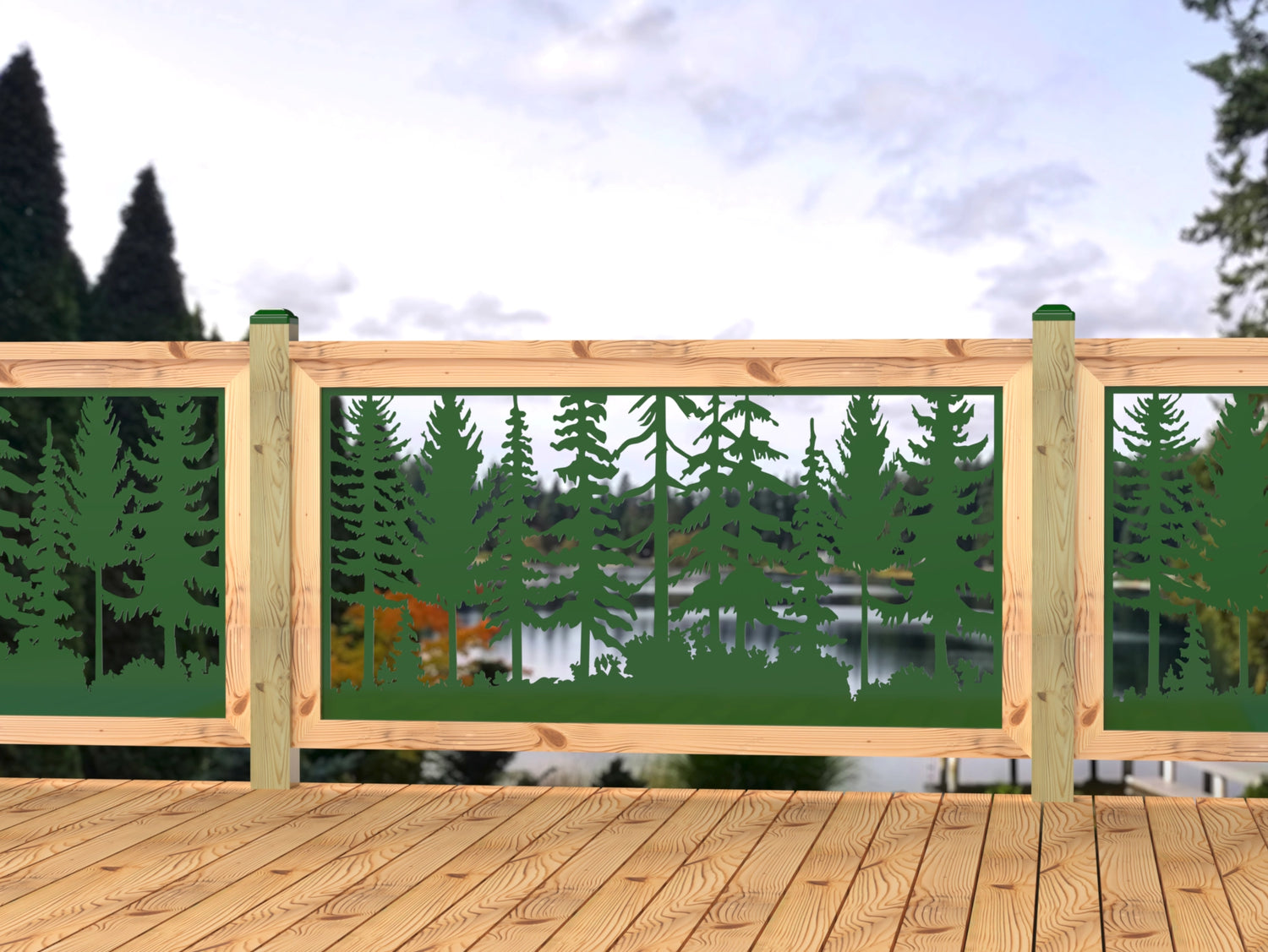 60"x30" - Forest Landscape Fence/Gate Panel Insert - Madison Iron and Wood