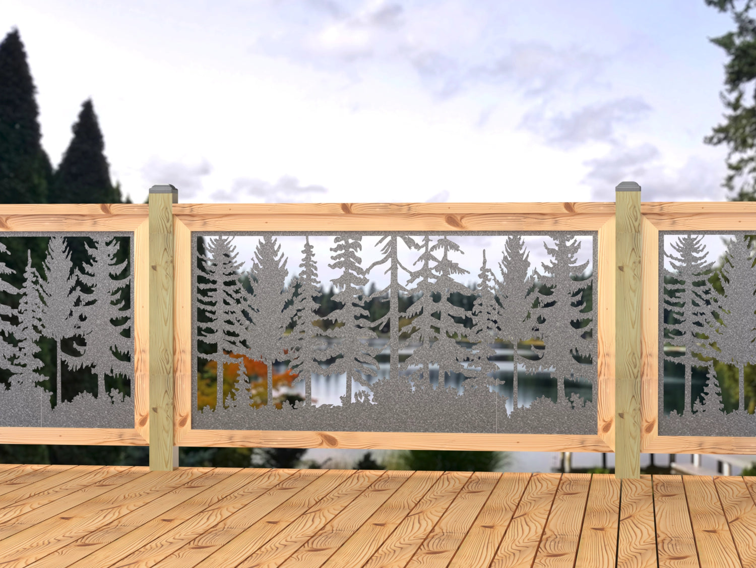 60"x30" - Forest Landscape Fence/Gate Panel Insert - Madison Iron and Wood