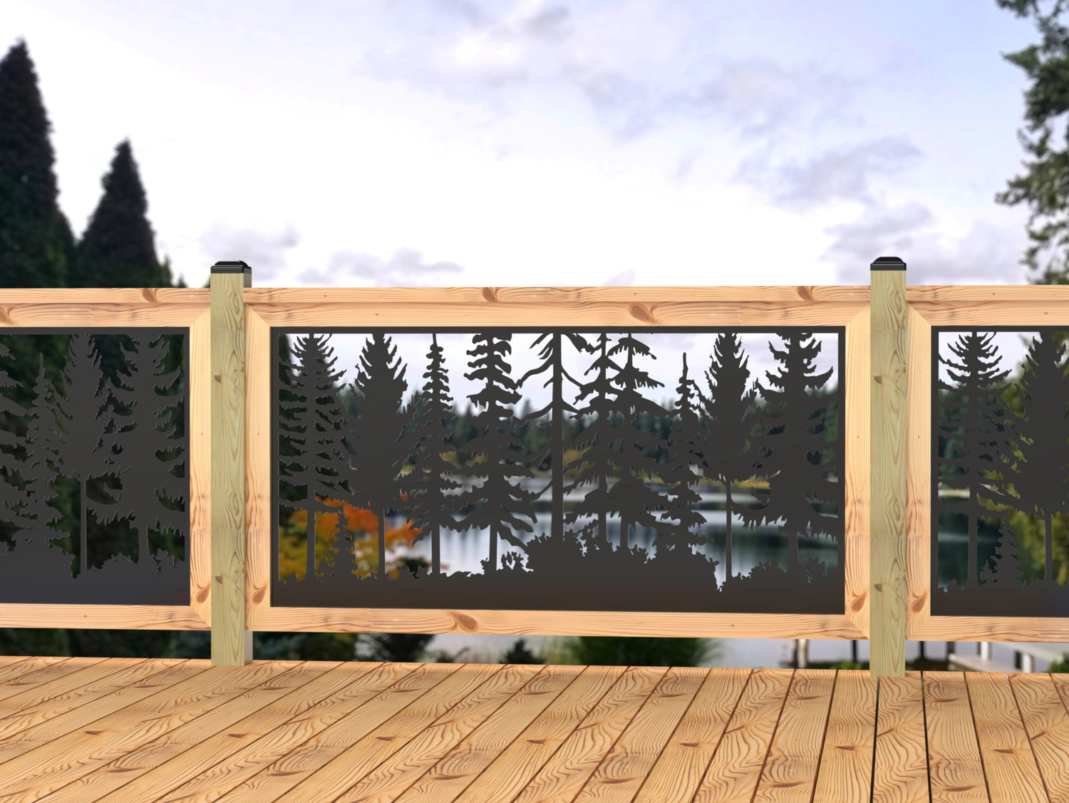 60"x30" - Forest Landscape Fence/Gate Panel Insert - Madison Iron and Wood