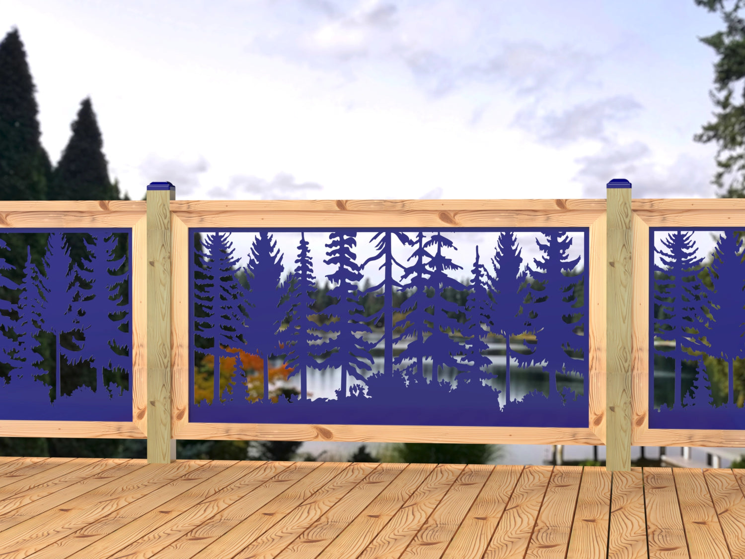 60"x30" - Forest Landscape Fence/Gate Panel Insert - Madison Iron and Wood