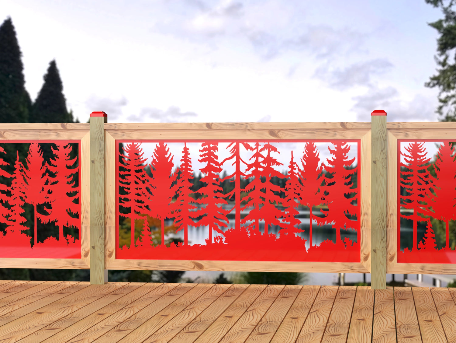 60"x30" - Forest Landscape Fence/Gate Panel Insert - Madison Iron and Wood