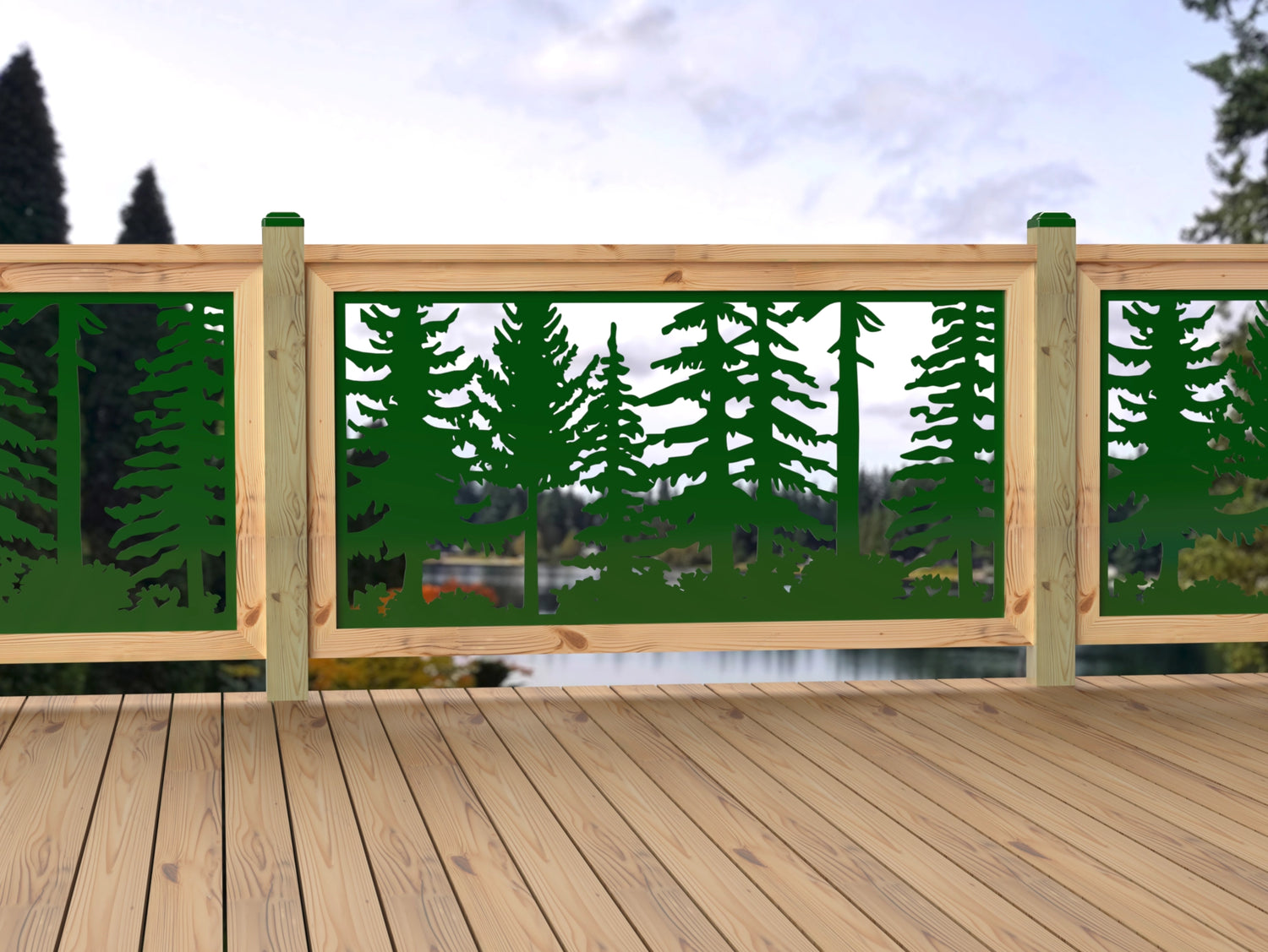 60"x30" - Forest Landscape Fence/Gate Panel Insert - Variation 2 - Madison Iron and Wood