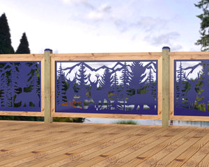 60"x30" - Deer and Bear Wildlife Landscape Fence/Gate Panel Insert