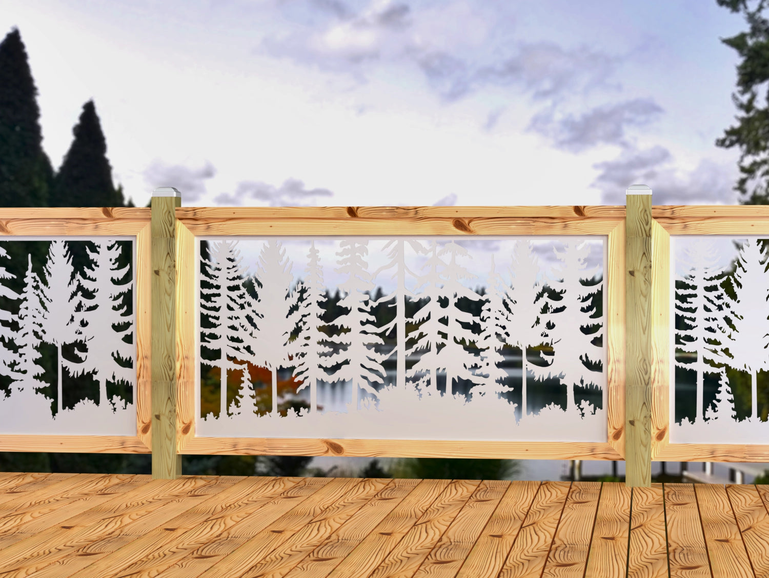 60"x30" - Forest Landscape Fence/Gate Panel Insert - Madison Iron and Wood