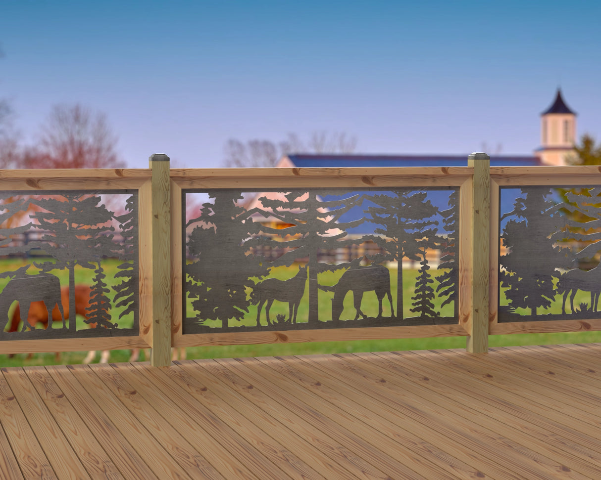 60"x30" - Horses Landscape Fence/Gate Panel Insert