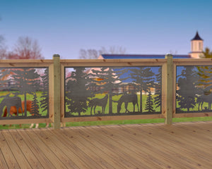 60"x30" - Horses Landscape Fence/Gate Panel Insert