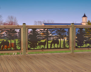 60"x30" - Horses Landscape Fence/Gate Panel Insert