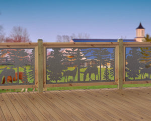60"x30" - Horses Landscape Fence/Gate Panel Insert