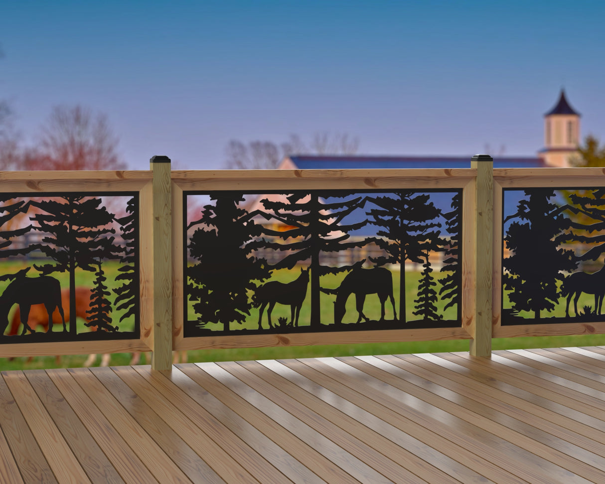 60"x30" - Horses Landscape Fence/Gate Panel Insert