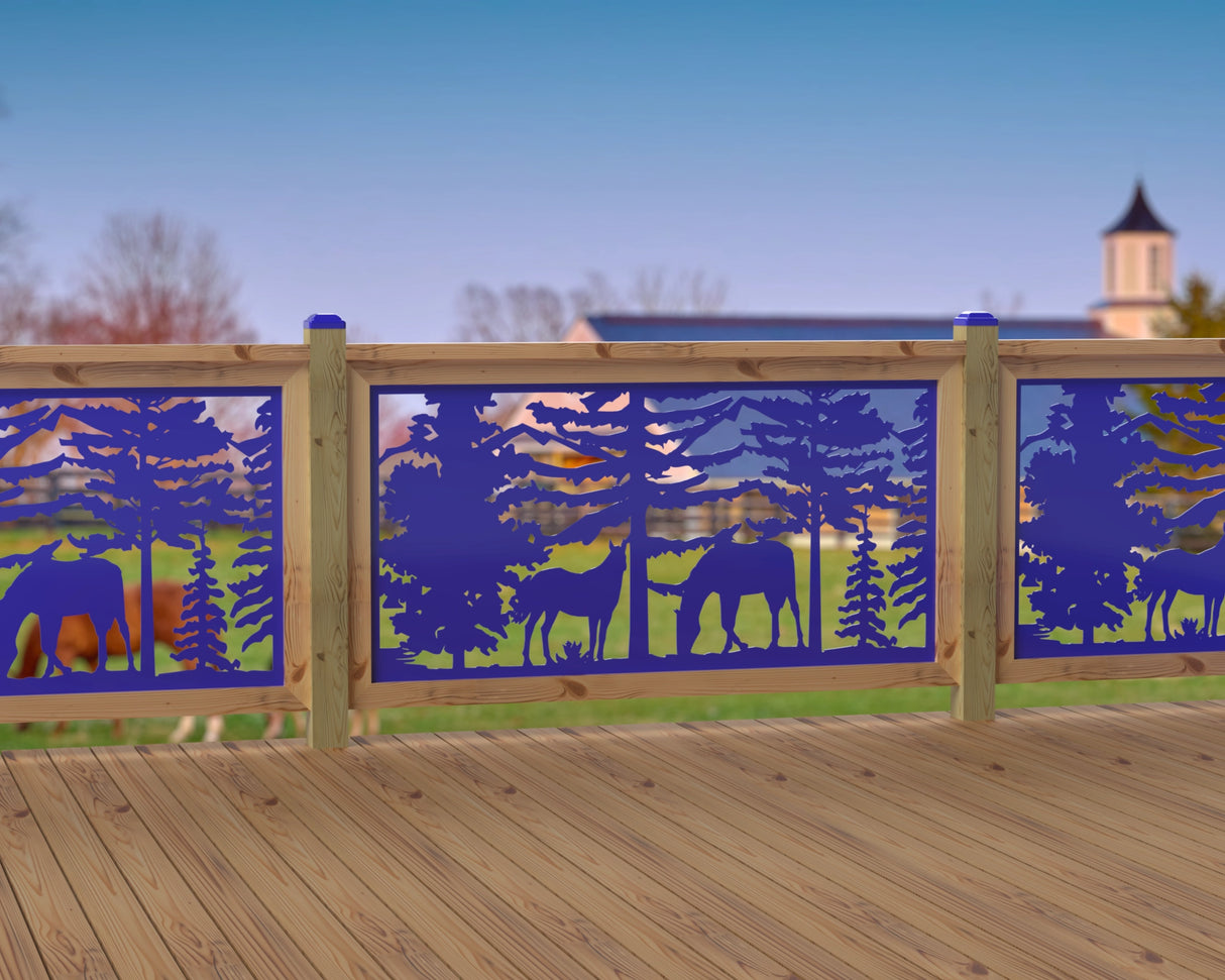 60"x30" - Horses Landscape Fence/Gate Panel Insert
