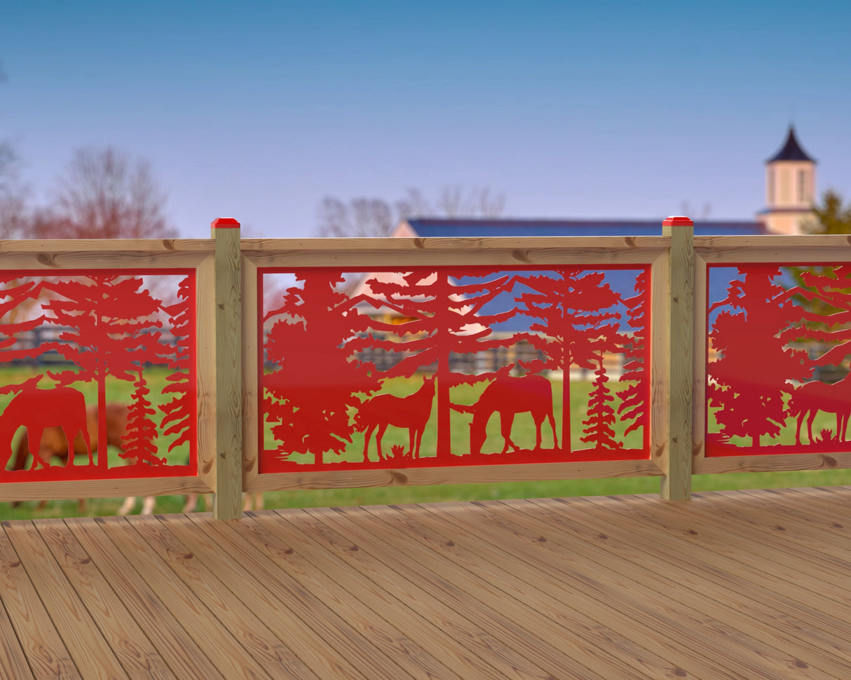 60"x30" - Horses Landscape Fence/Gate Panel Insert