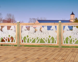 Horses Trotting Railing Panel Insert