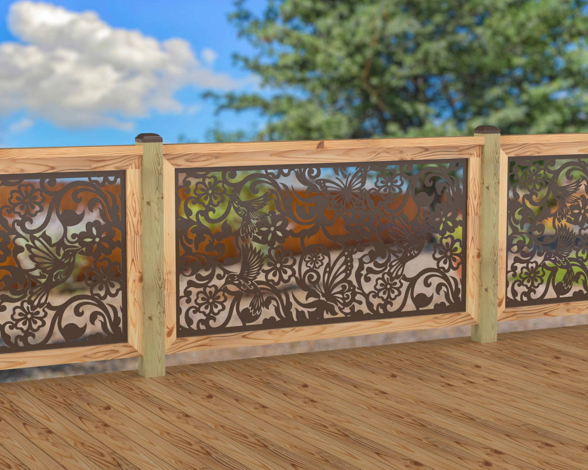 Butterflies and Hummingbirds Railing Panel Insert