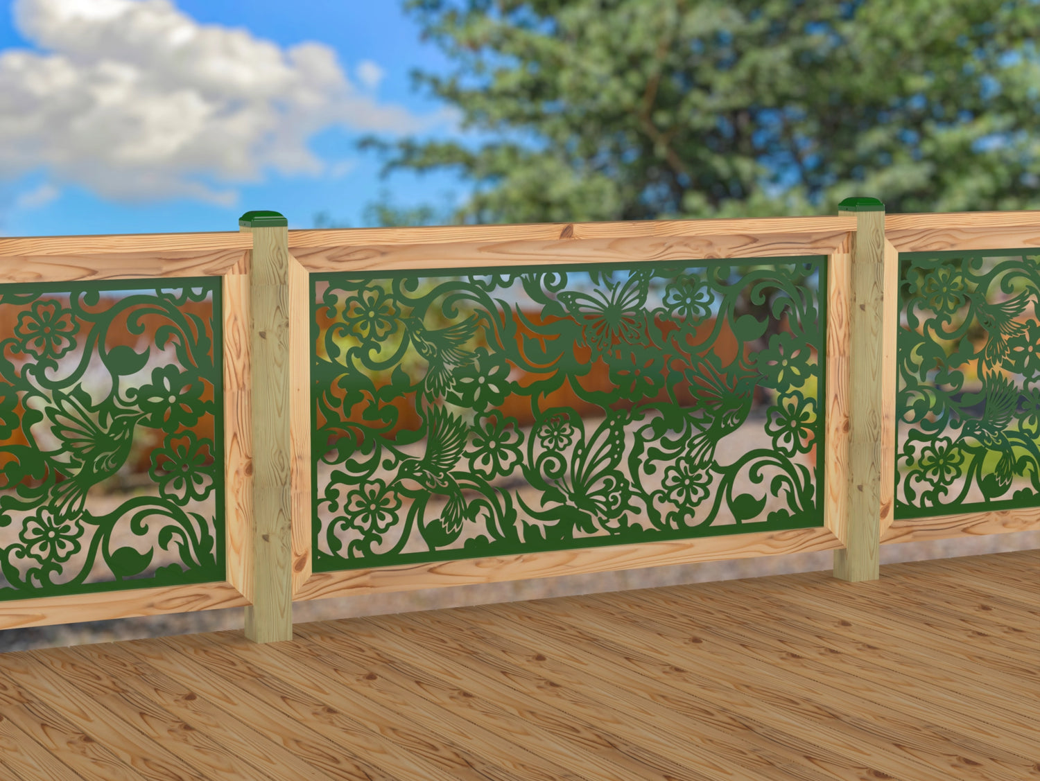 Butterflies and Hummingbirds Railing Panel Insert