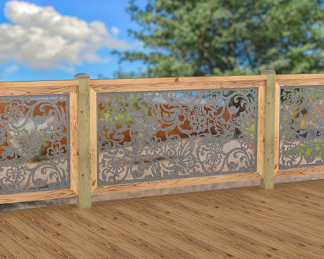 Butterflies and Hummingbirds Railing Panel Insert - Madison Iron and Wood