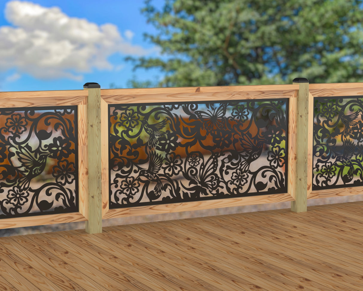 Butterflies and Hummingbirds Railing Panel Insert