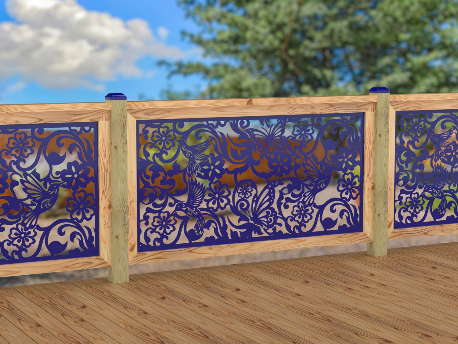 Butterflies and Hummingbirds Railing Panel Insert
