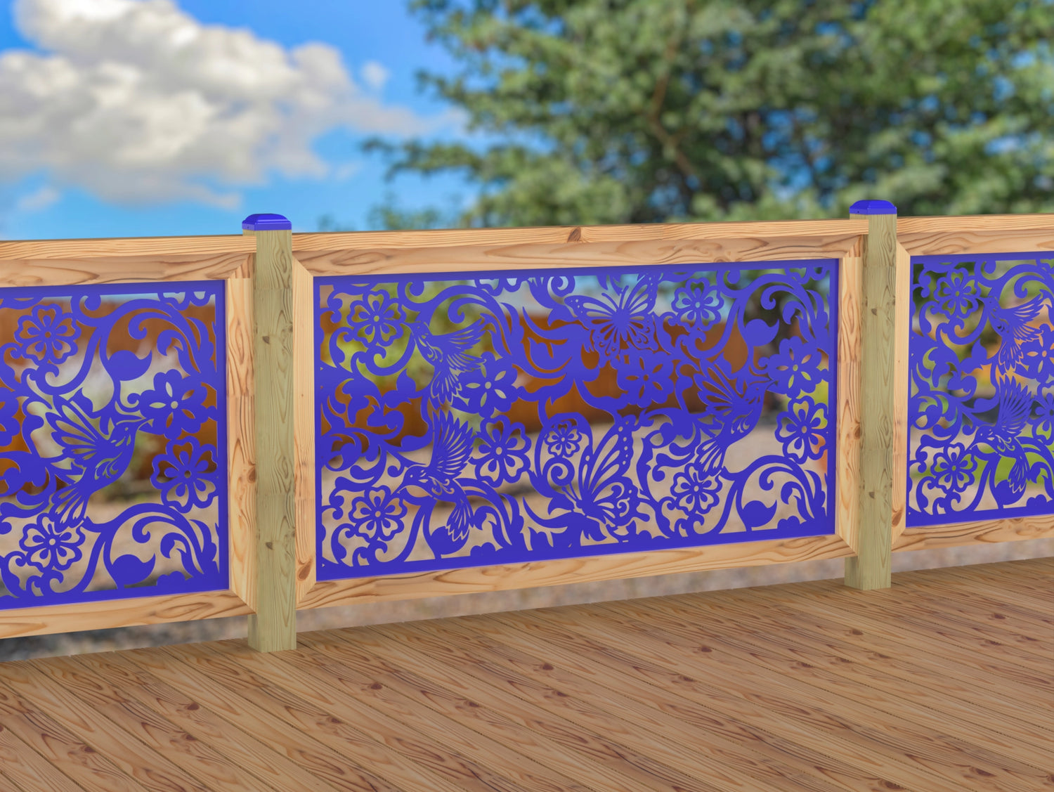 Butterflies and Hummingbirds Railing Panel Insert