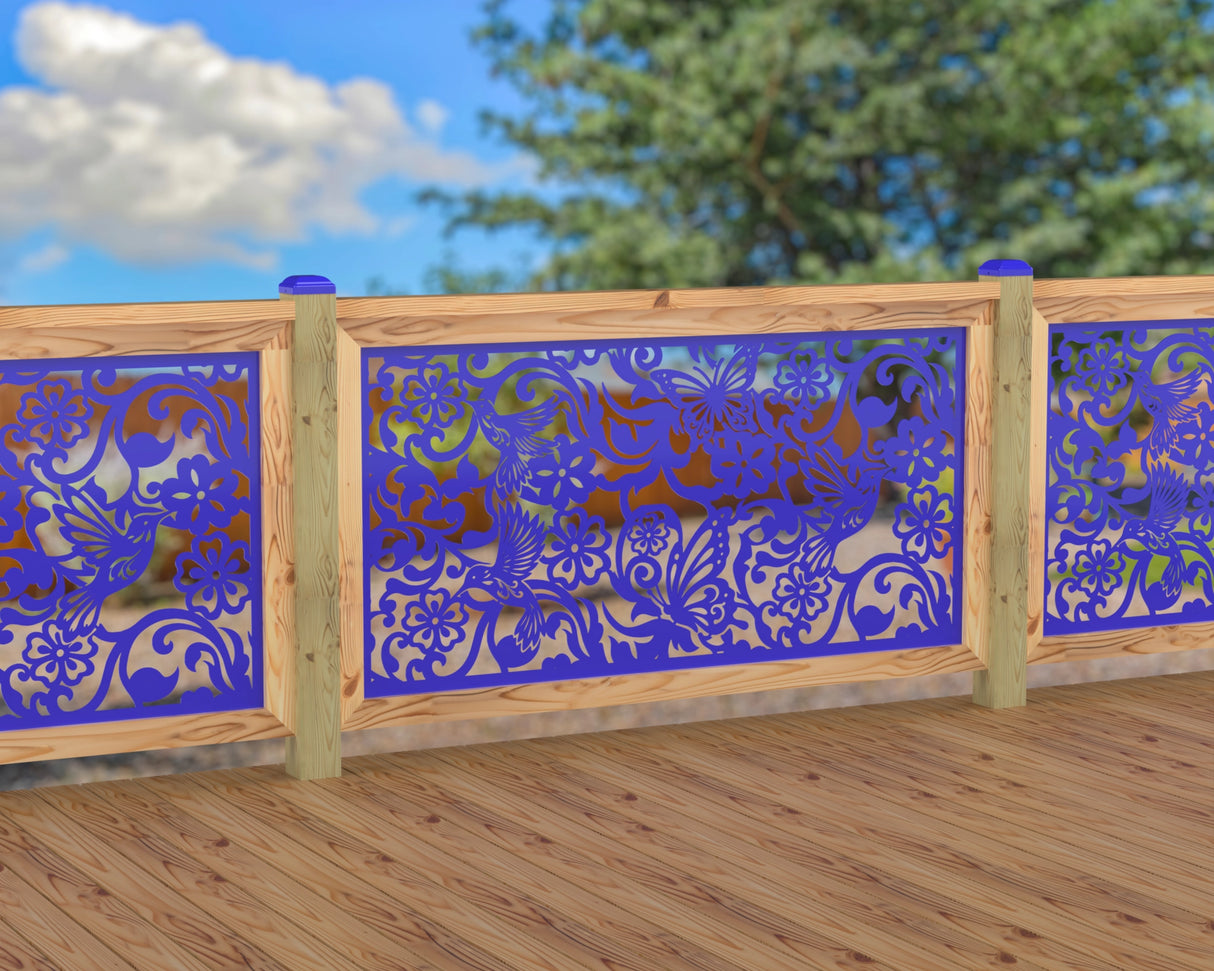 Butterflies and Hummingbirds Railing Panel Insert