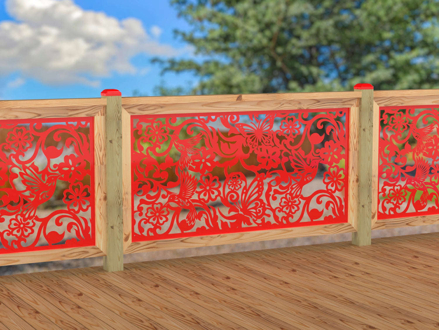 Butterflies and Hummingbirds Railing Panel Insert
