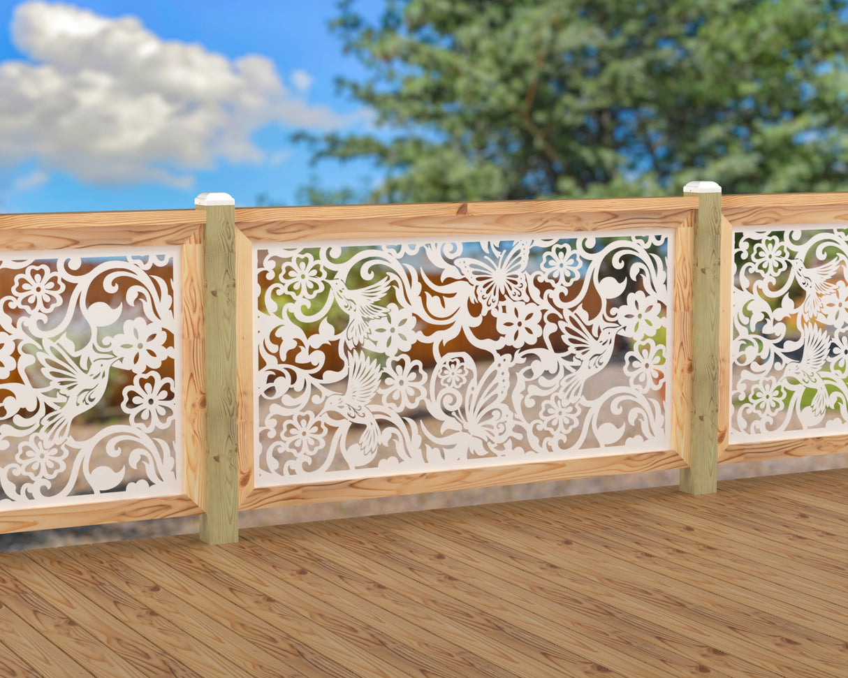 Butterflies and Hummingbirds Railing Panel Insert