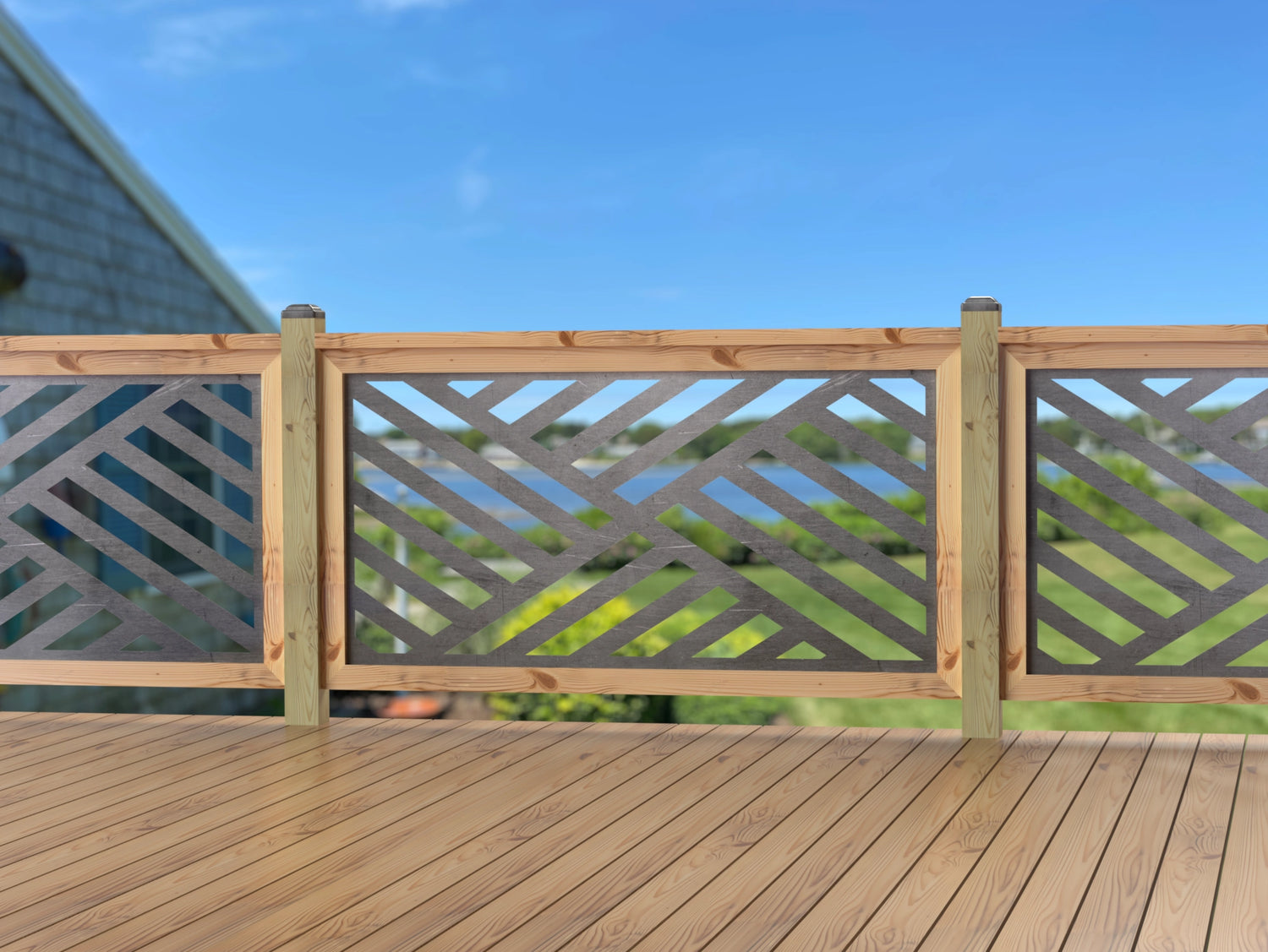 60"x30" - Modern Design Fence/Gate Panel Insert - Madison Iron and Wood